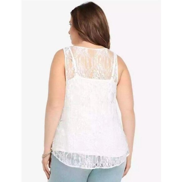 Torrid Tank Top Women XL Camisole Skull Lace Rose Butterfly Sleeveless Sheer NEW - Picture 2 of 16